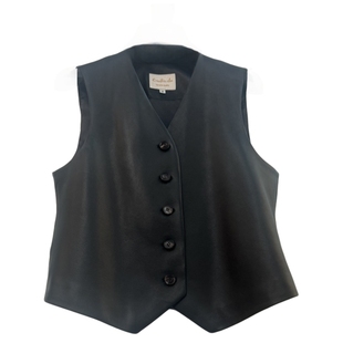 头层绵羊皮老钱风显瘦真皮马甲女短款简约百搭小个子V领坎肩外套