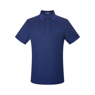 蔓哈顿夏季新款桑蚕丝混纺T恤男士短袖Polo衫商务休闲纯色短T