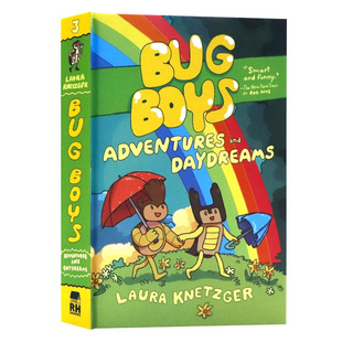 虫童系列3 冒险与白日梦 英文原版 Bug Boys : Adventures and Daydreams 儿童幽默友谊冒险全彩漫画桥梁章节课外读物精装7-10岁