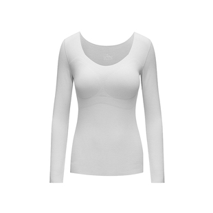 RAU德绒保暖内衣女士秋衣秋裤套装背心带胸垫打底衫加绒加厚秋冬