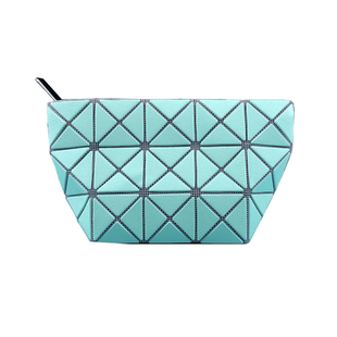 日韩春夏几何菱格亮面三角片饺子化妆洗漱迷你手机手拿拉链包3x5