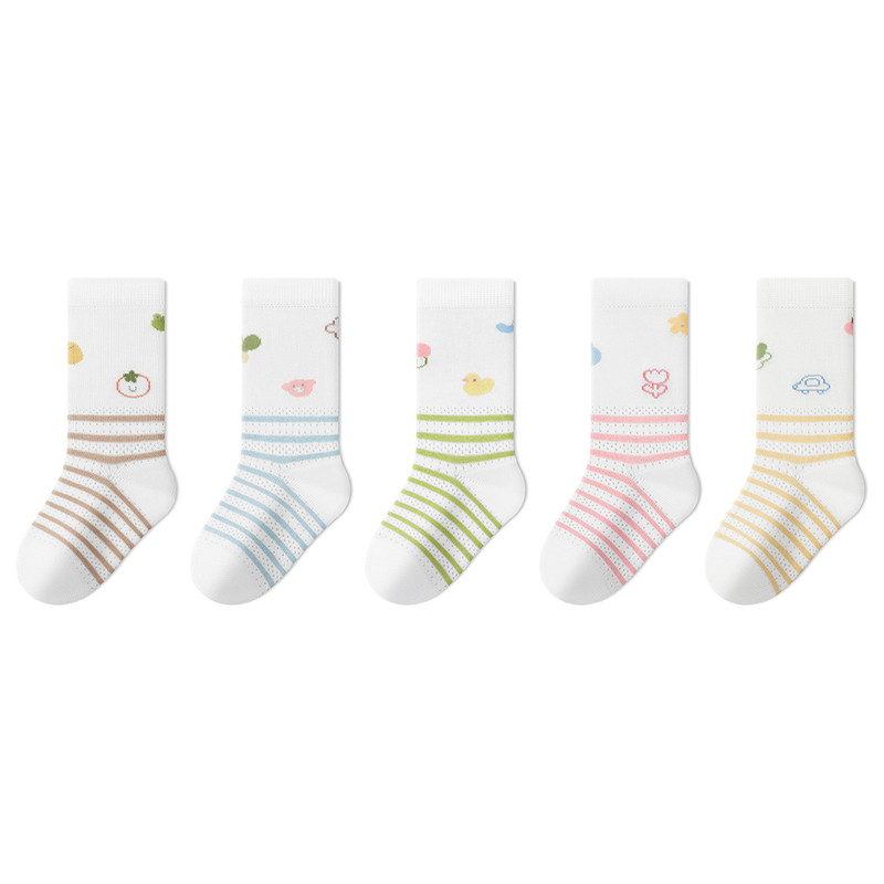 新疆棉婴幼儿宝宝袜子0-3岁夏季中筒女童网眼袜透气无骨不勒腿A类