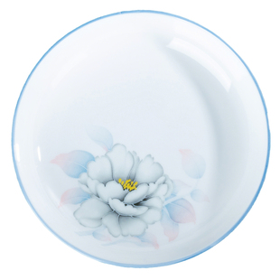 天顺陶瓷墨色花香家用餐具饭盘菜盘炒菜盘子圆盘深盘碟子釉中彩