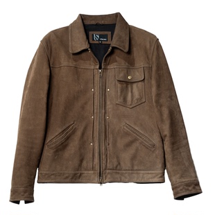 特叔美式复古黄石美拉德牛皮早春皮衣工装夹克初春男士休闲外套