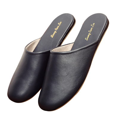 春秋季男士女士真皮情侣拖鞋家居防滑室内家用牛筋底办公室潮流款