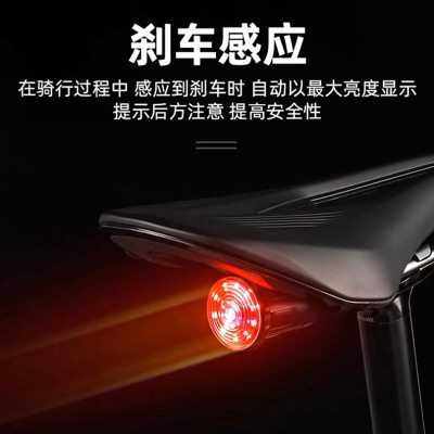 刹车智能感应公路山地自行车夜间夜行警示骑行装备全套闪光后尾灯