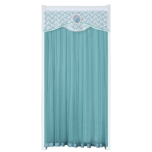 门帘隔断帘不透人免打孔伸缩杆卧室蕾丝法式少女女生防蚊宿舍装饰