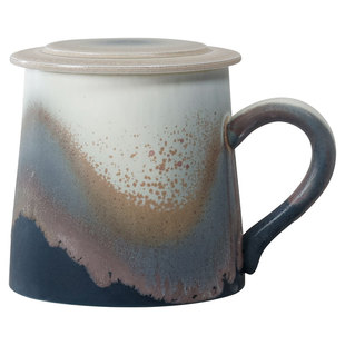 象上浅山系列【山海蓝马克杯】景德镇陶瓷杯子高颜值带盖高级感