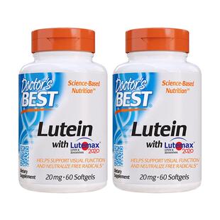 多特倍斯叶黄素软胶囊20mg60粒护眼青少年成人2瓶装官方进口正品