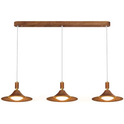 箭牌法式中古风胡桃木色餐厅吊灯