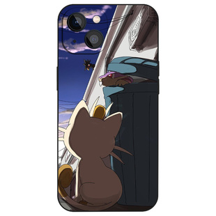 落寞宝可梦喵喵背影小众手机壳适用于iPhone16/12/13/14全包防摔液态硅胶XS/XR苹果15ProMax卡通动漫神奇宝贝