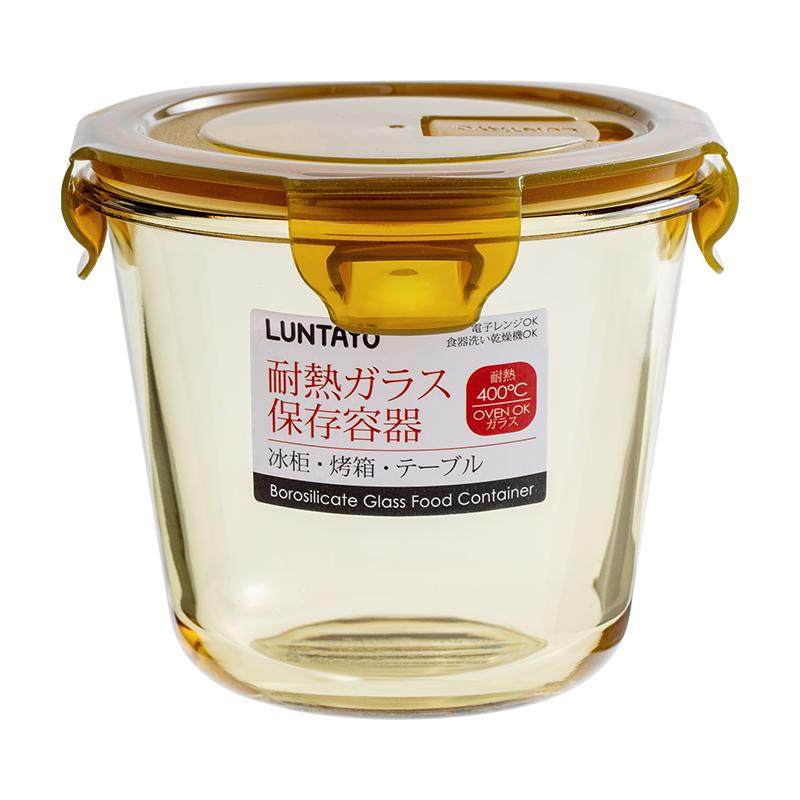 猪油罐LUNTAYO家用耐高温密封荤油装辣椒油玻璃罐带盖冰箱保鲜盒