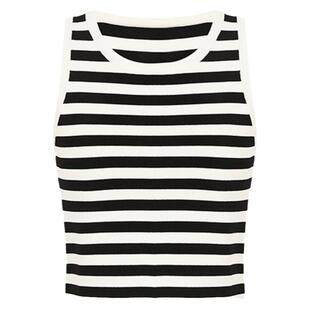 PH KARIN设计感无结双曲纱条纹针织短袖背心上衣女2025夏季新款