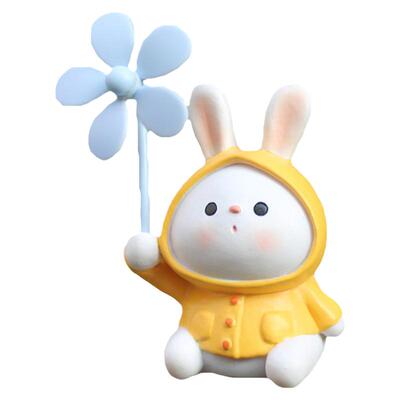 创意可爱雨衣兔子风车电动车车载
