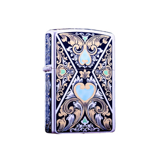 ZORRO佐罗三代打火机繁花煤油打火机防风超级内胆金标系列珍藏版