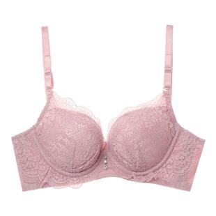 夏娃秘语小胸显大聚拢文胸蕾丝性感少女轻盈透气内衣防下垂不空杯