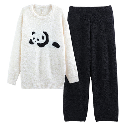 半边绒睡衣女冬季加厚加绒套头