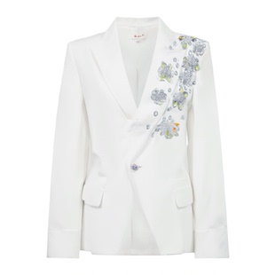 张杰明星同款水钻立体花西装男士宴会秀款高级感轻奢气质西服外套