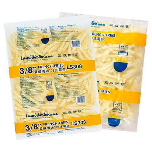 蓝威斯顿薯条商用冷冻薯条美式粗细薯条半成品4斤空气炸锅食材