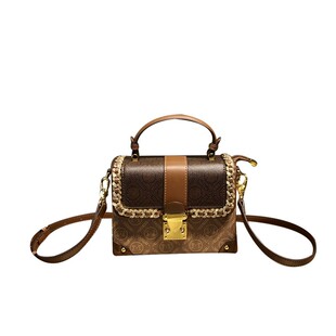 香港品牌真皮女包2025新款设计感链条手提小方包时尚单肩斜挎小包