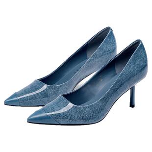 [律政佳人]莎莎苏春夏新款细跟浅口尖头职场通勤不累脚女高跟单鞋