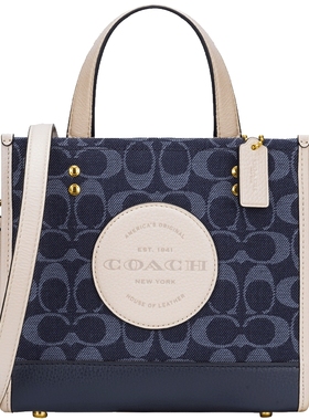 【官方授权】COACH/蔻驰女印花单肩斜挎包小包拼接手提托特包正品