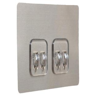 免打孔双爪抓扣强力无痕挂钩粘胶贴片挂篮勾卡扣背胶固定承重墙面