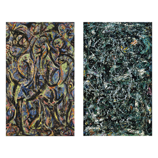 哇墙波洛克玄关装饰画现代竖版涂鸦抽象画过道走廊油画布壁画画芯