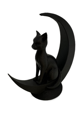 3D打印玄关望月猫摆件守护