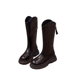 儿童长筒靴女童靴子2025新款秋冬大童高筒冬季长靴女宝马丁靴加绒