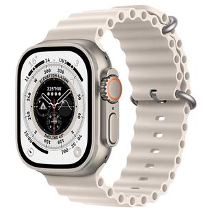 适用iWatch9手表带S8海洋硅胶苹果手表表带apple watch8/7/6/5替换10代运动男女款s11高级ultra3智能SE腕带夏