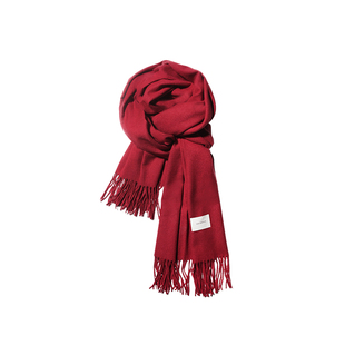 经典红色生日礼物圣诞针织围巾女冬季保暖学生高级感毛线围脖男