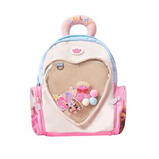 LOLA DESIGN桃心书包初中女生 原创可爱痛包高中大容量收纳双肩包