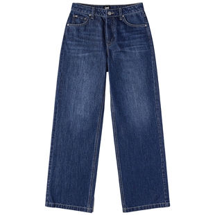 【张凌赫代言】Lee26春夏新品天丝429直筒牛仔裤中深蓝色女潮流