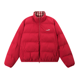 江南先生NewJNXS新年拼接格子立领加厚棉服冬防风袖面包服外套冬