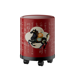 卧室专用垃圾桶中古风家用床边高颜值2026新款可移动带盖卫生桶