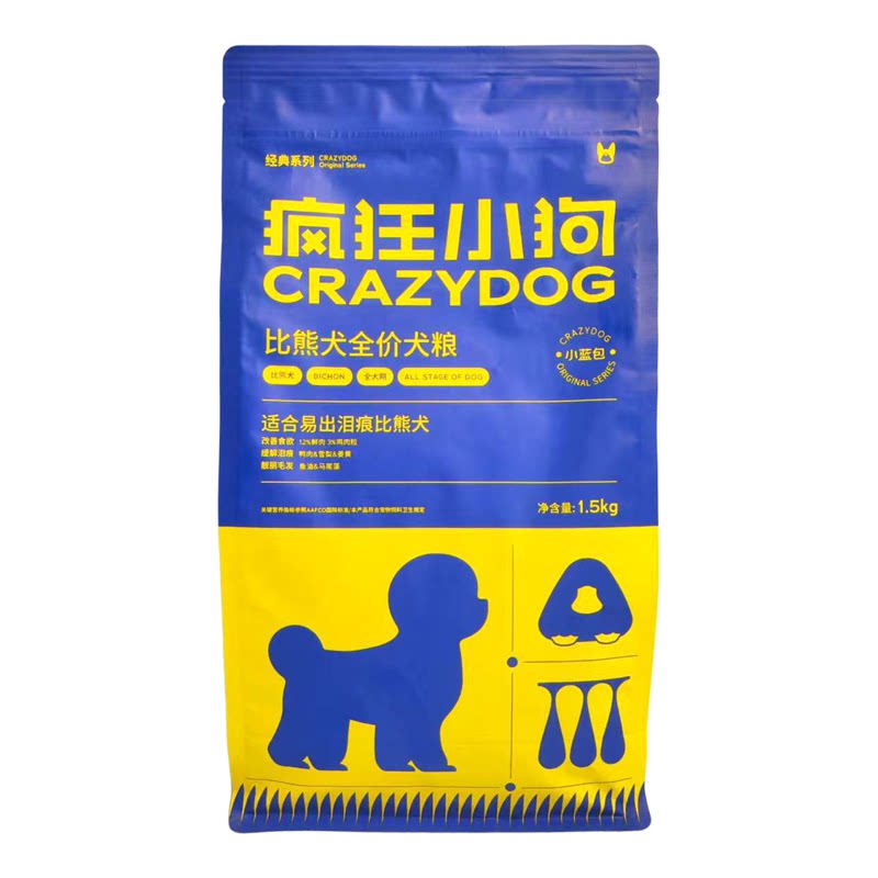疯狂小狗贵宾泰迪专用狗粮1.5kg