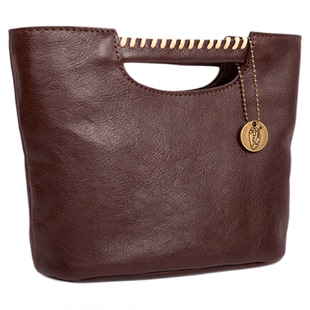 哈弘头层牛皮小众设计女款斜挎包2025新款复古简约小方包时尚包包