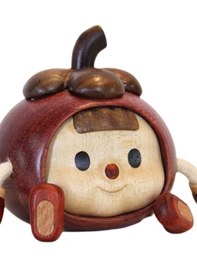 知足长乐山竹可爱卡通摆件送礼