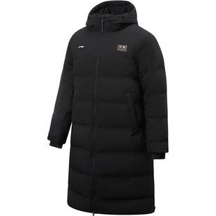 肖战同款李宁荣耀系列丨保暖商务通勤男女同款中国长款连帽羽绒服