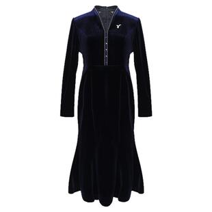 JAN AN N简爱诺春季新品通勤弹力丝绒荷叶边连衣裙女J2010244LQ