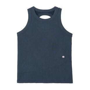 ALL BEINGS25SS设计师款藏青色装饰线露背背心无袖上衣夏季女
