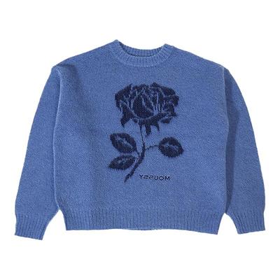 MOUSSY 秋季新品复古提花玫瑰图圆领针织衫毛衣028IAZ70-1022