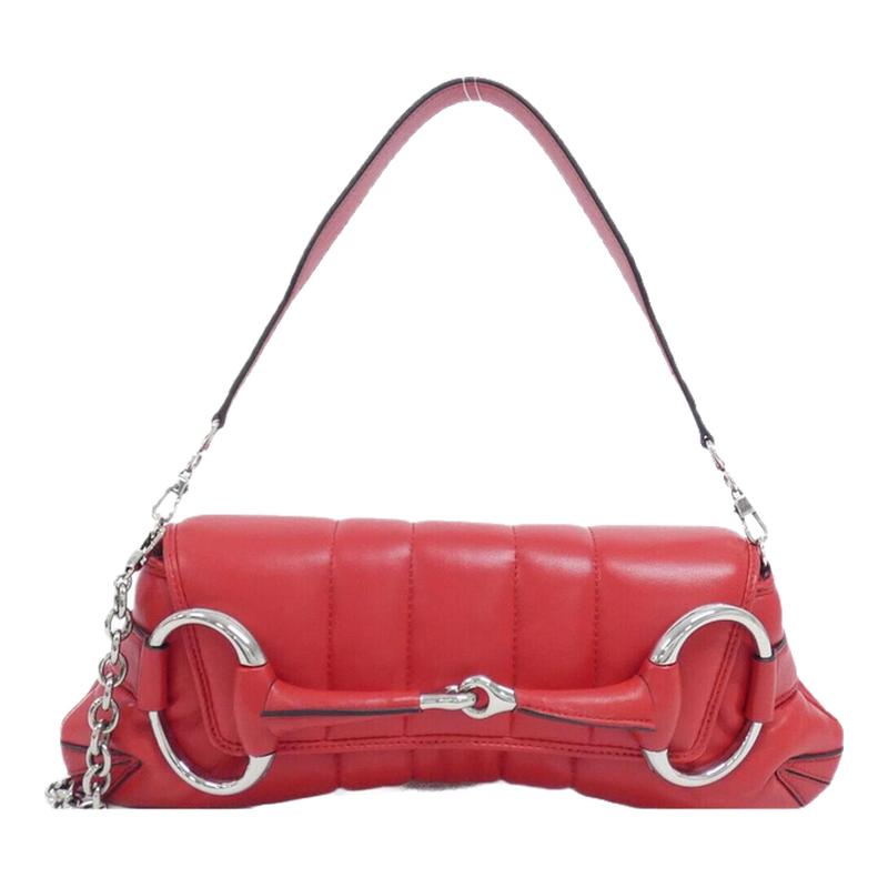 中古GUCCI古驰牛皮单肩女包