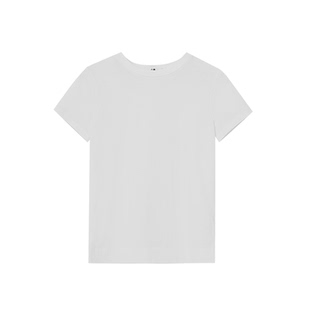 小着暖冬 TEE8 白色小高领窄肩设计 T 恤 轻盈光泽 含着灵感