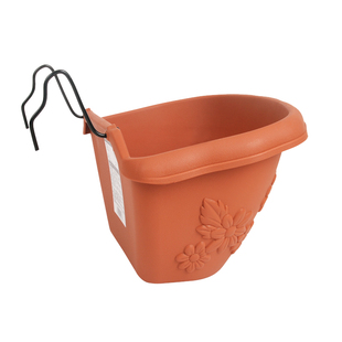 爱丽思花盆加厚树脂壁挂花盆阳台种花挂壁花盆园艺半壁挂盆送挂钩