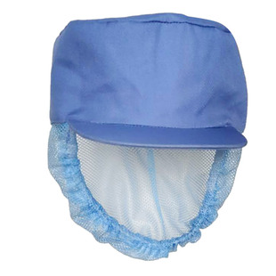 食品工作帽车间工厂防尘浅蓝色男女款工人帽透气网帽套头卫生帽子