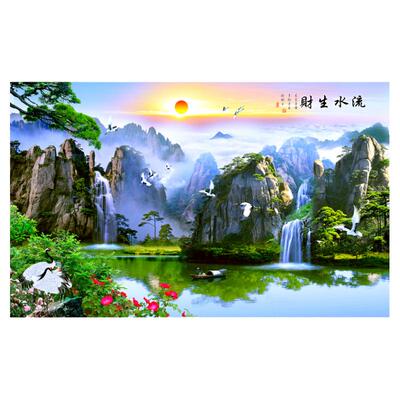 自粘大气立体电视18d新款壁画