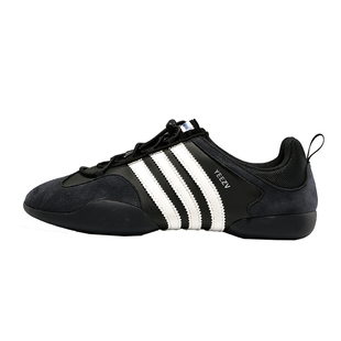 高端复古训练鞋黑色男女款德训鞋真皮软底运动鞋情侣百搭休闲板鞋