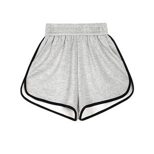 NEVA HU【现货6折】白色休闲运动短裤女韩版宽松卫裤A字五分裤